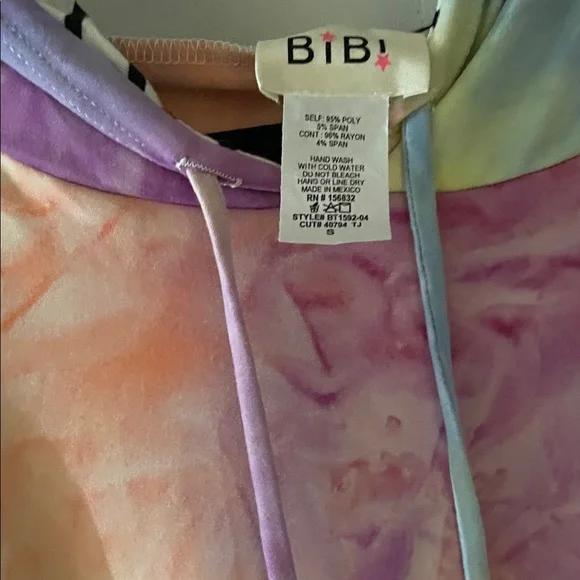 BiBi Multicolor Tie-Dye Hoodie Blouse - Picture 5 of 9